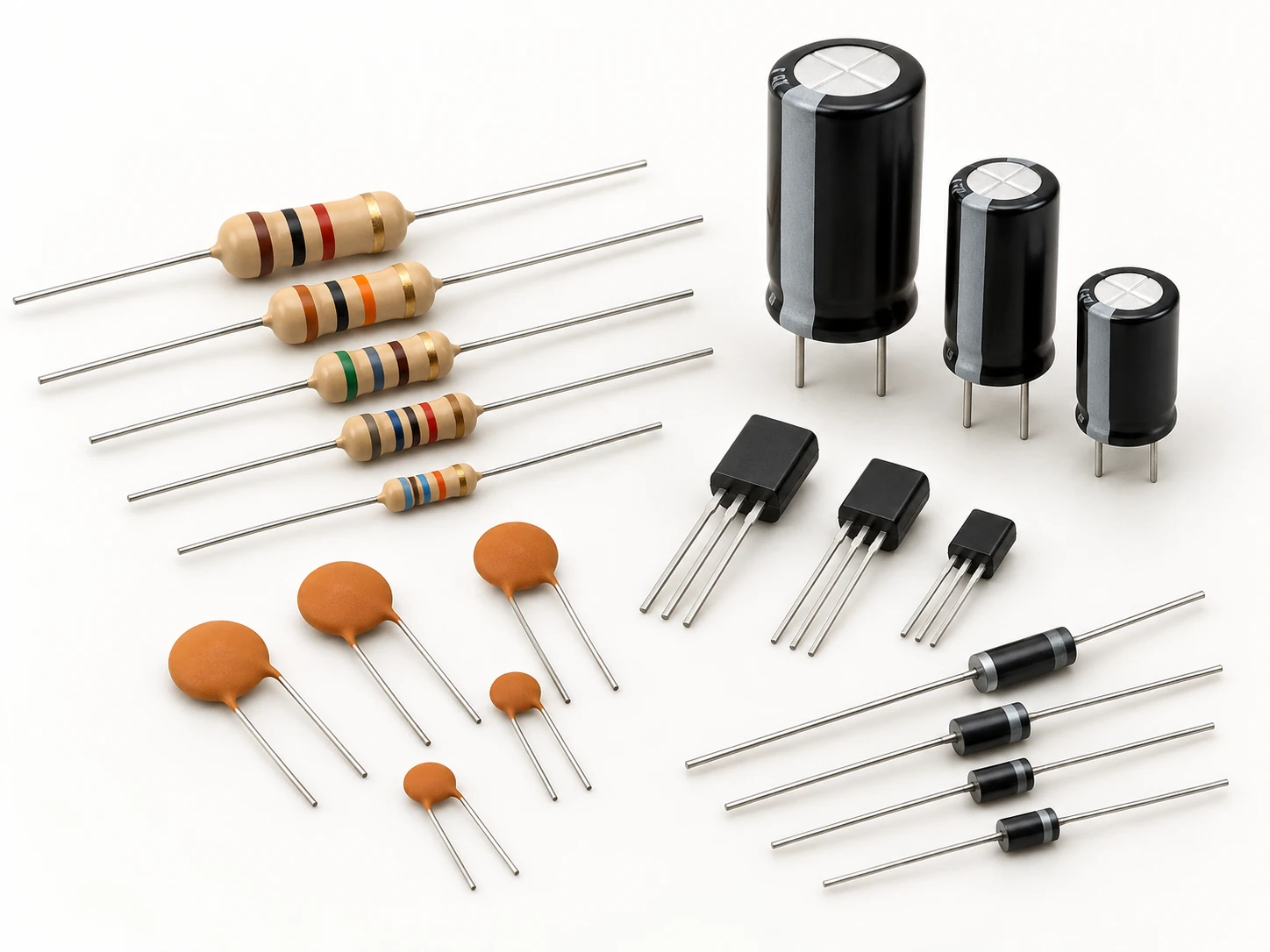 Electronic Components: AI-generated representative illustration; configuration may vary