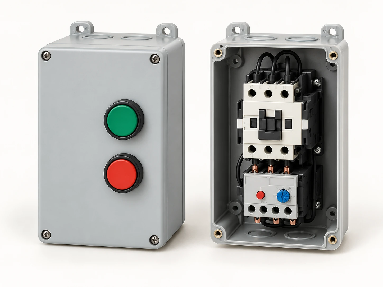 Motor Starter: AI-generated representative illustration; configuration may vary
